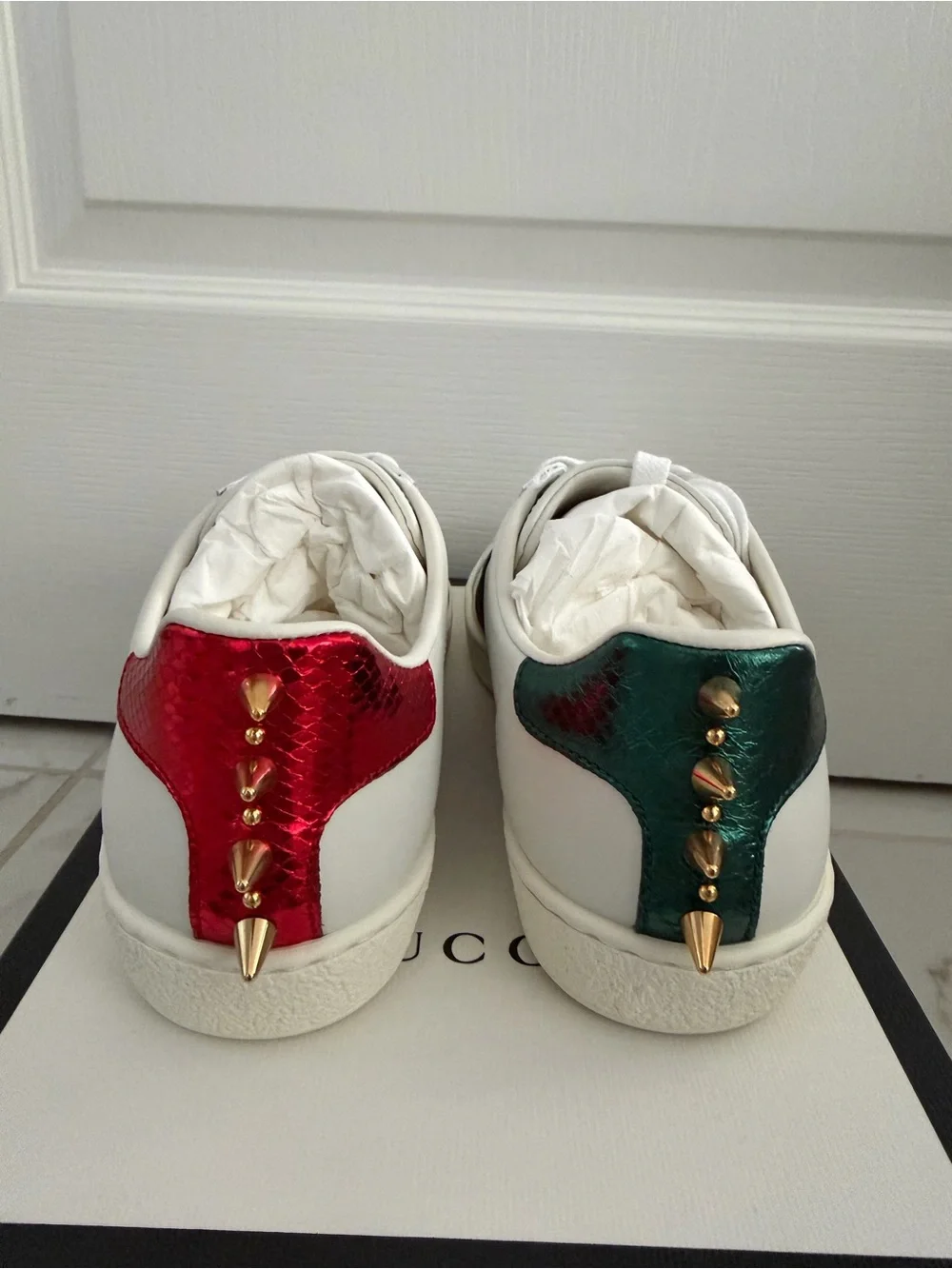 Gucci Ace Studded Pearl Sneakers - Picture 4 of 7